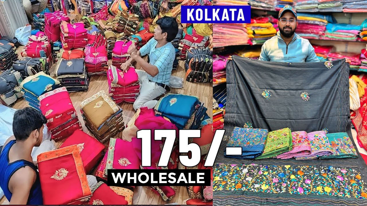 Kolkata Work Saree Manufacturer - Starting @175/- | Fancy Work Saree Wholesaler -  Sanmati Fashions