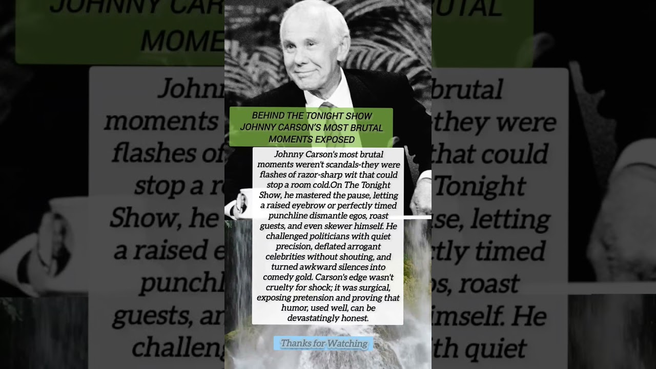 ‎Behind The Tonight Show Johnny Carson’s Most Brutal Moment Exposed 