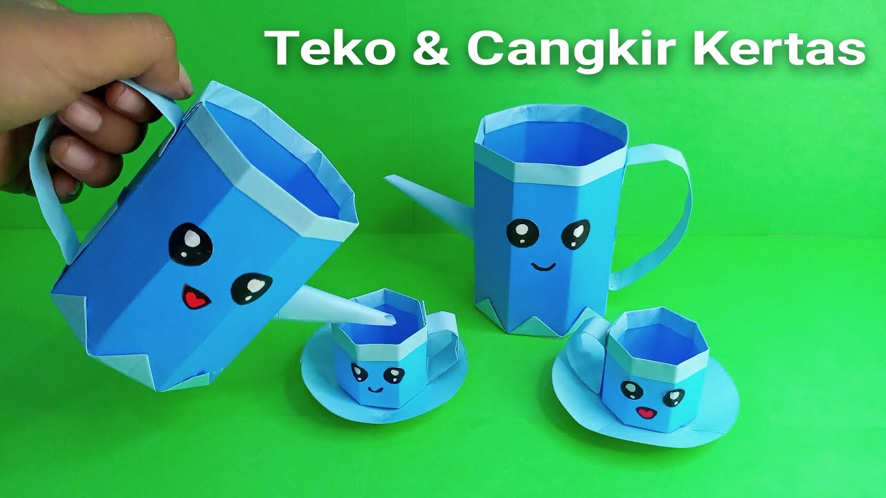 Cara Membuat Teko & Cangkir Dari Kertas - mainan dari kertas Untuk Anak Anak - Kerajinan Dari Kertas