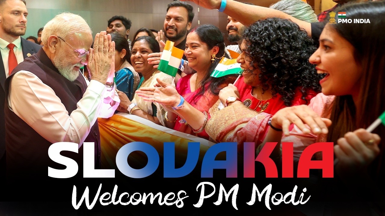PM Modi receives a grand welcome in Bratislava, Slovakia