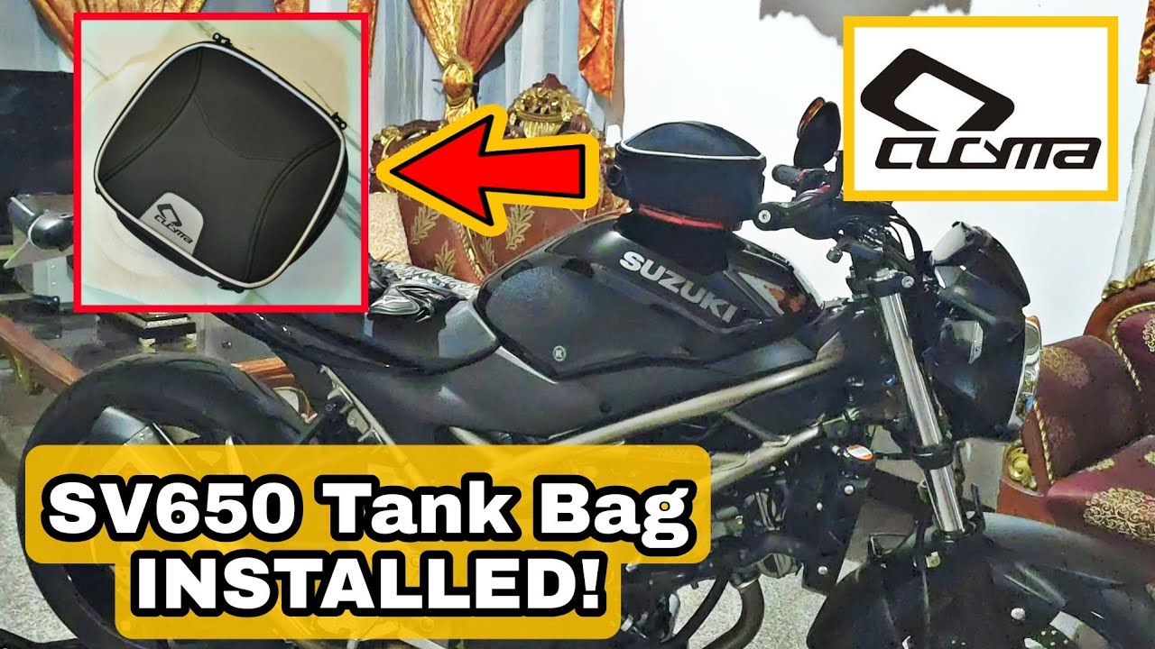 Suzuki SV650 Tank Bag Installed CUCYMA Tank Bag Quick Release