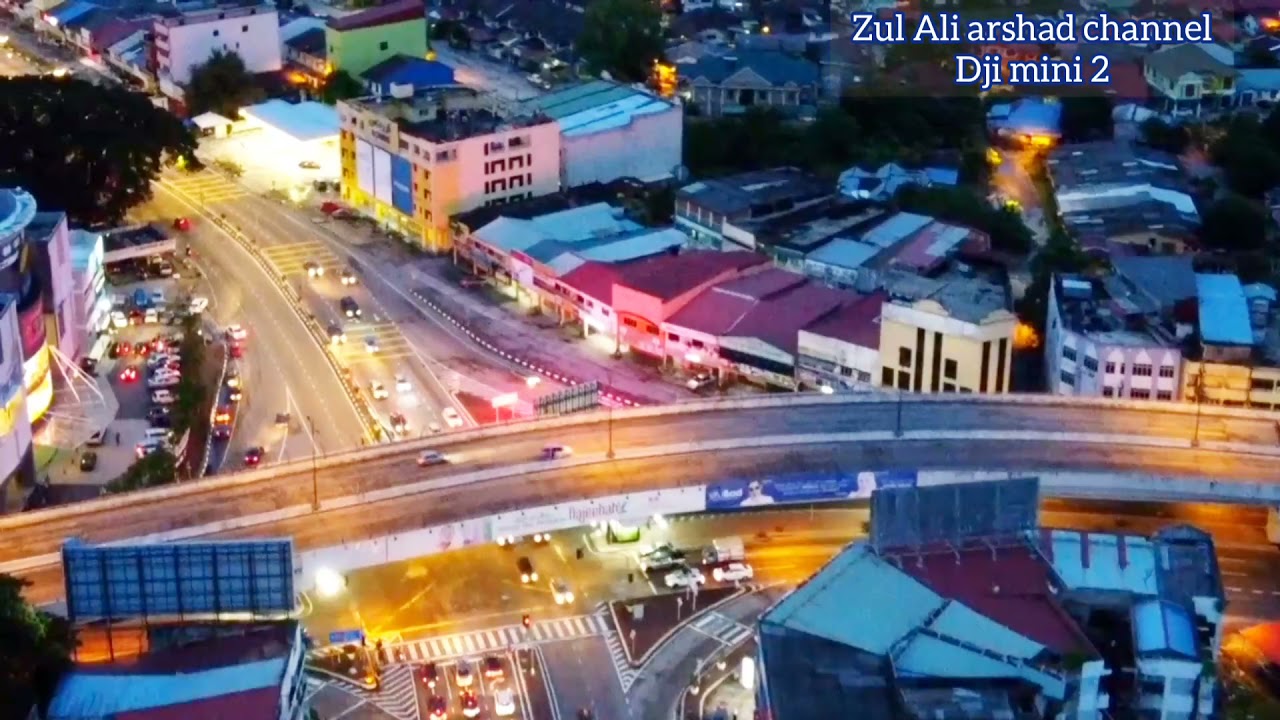 pemandangan senja / malam di telipot jalan HAMZAH/  DRONE dji mini 2.   No10
