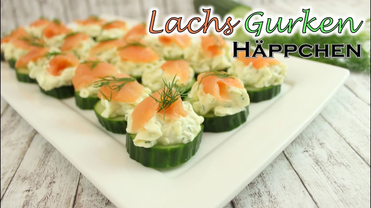 Gurkenhäppchen mit Lachs und Dill