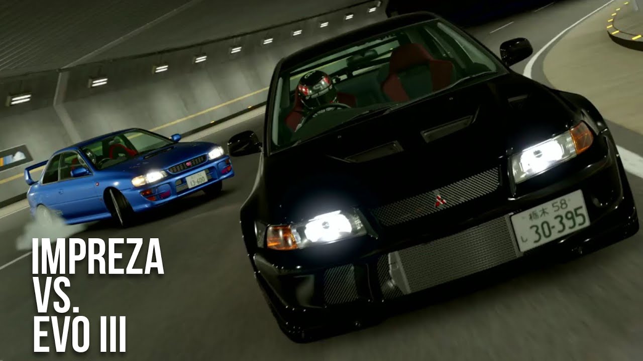 Initial D / Gran Turismo 7 / Impreza vs Evo III / Touge Battle (With Eurobeat)