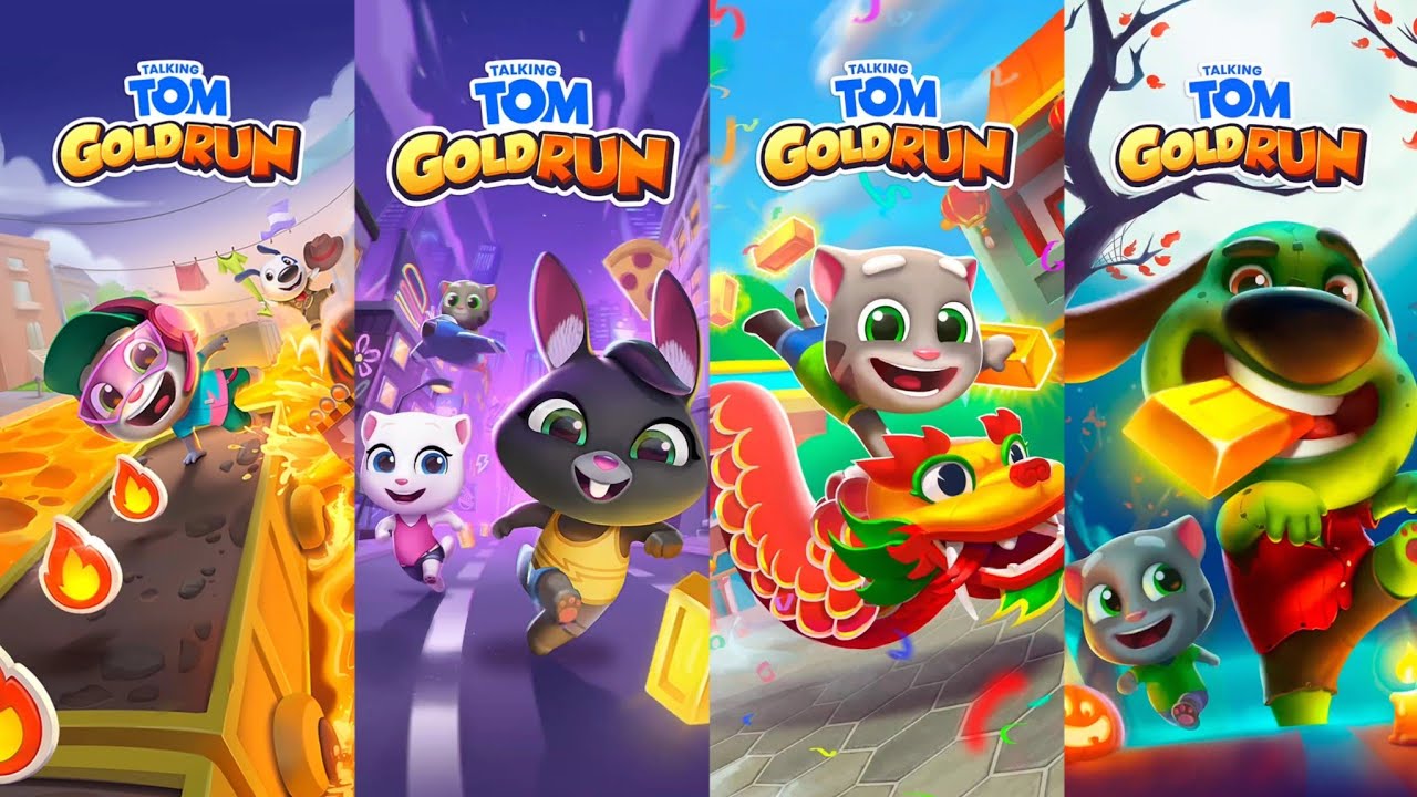Talking Tom Gold Run Lava Escape Vs Becca Update Vs China Vs Halloween Gameplay