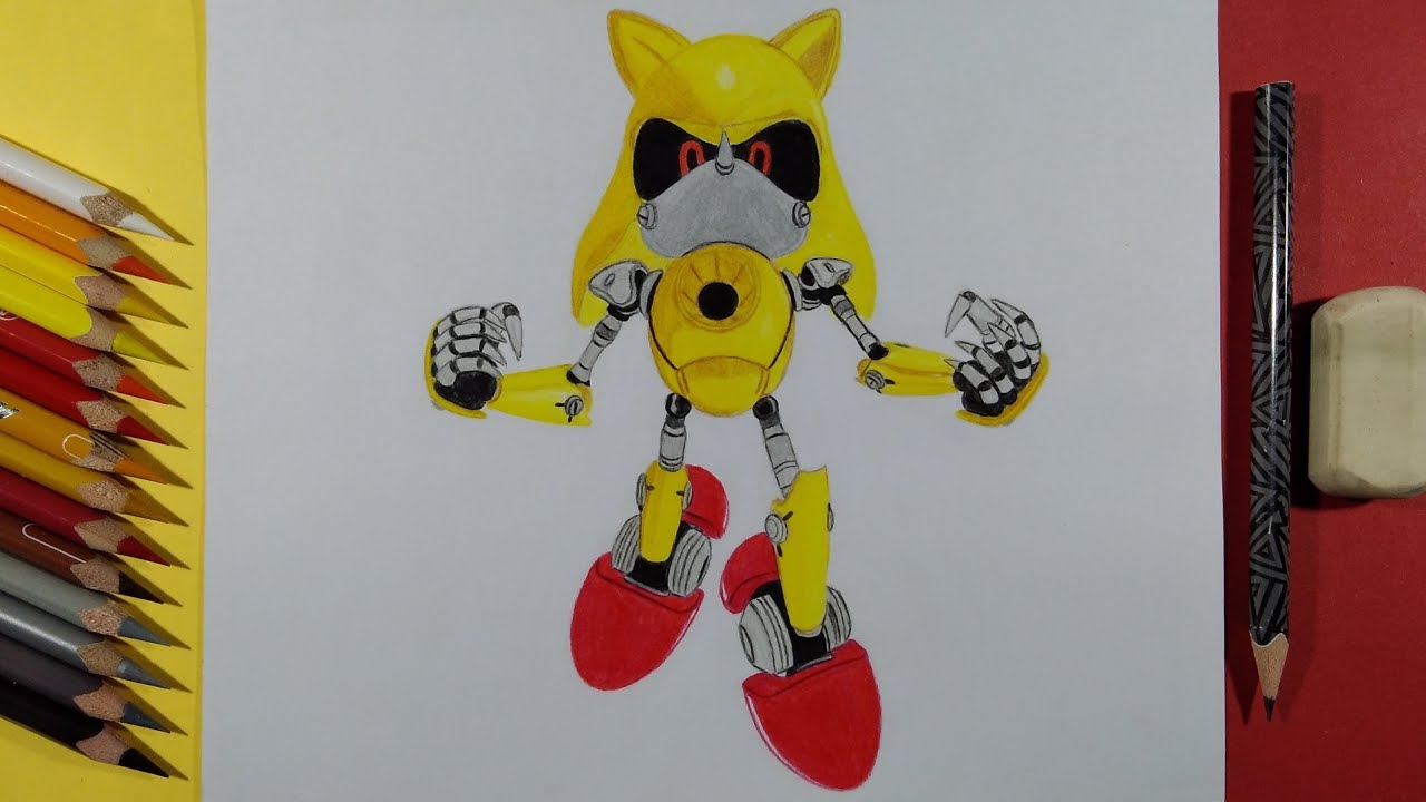 Dibujando a Super Metal Sonic | Drawing Super Metal Sonic