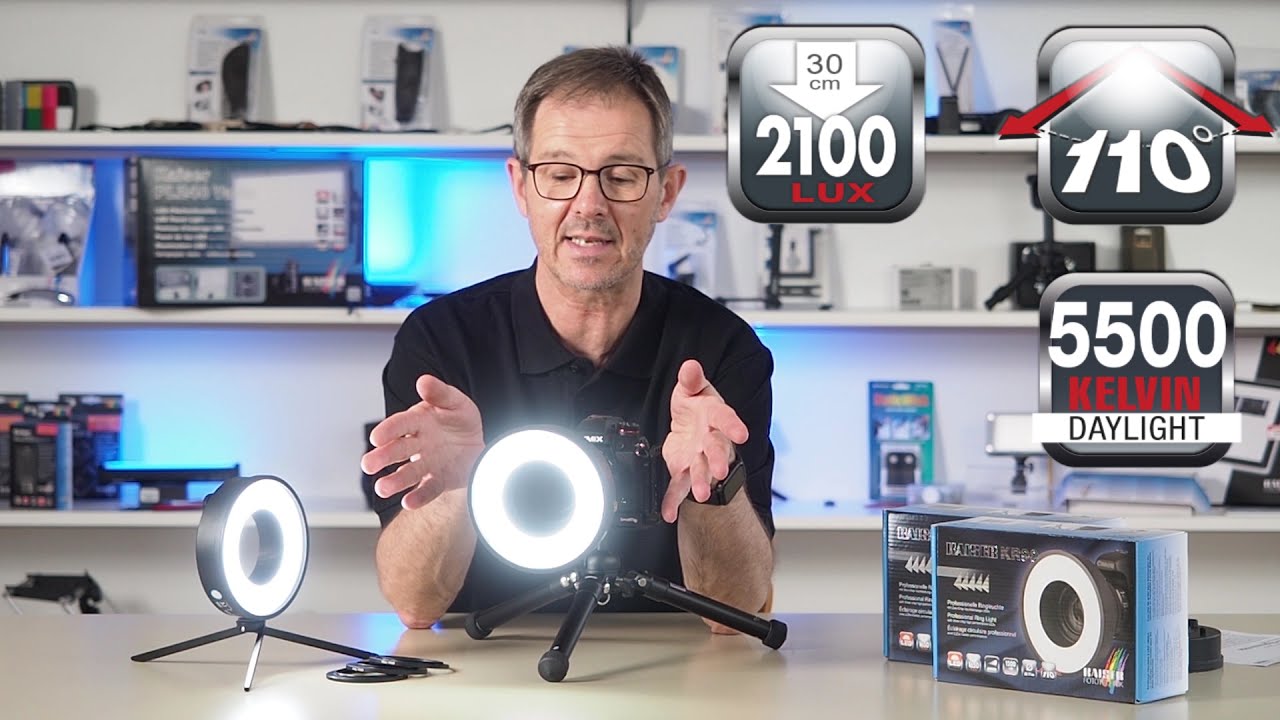 Kaiser Professionelle LED-Ringleuchte für Makro-, Food-, Produkt- und Porträtaufnahmen.