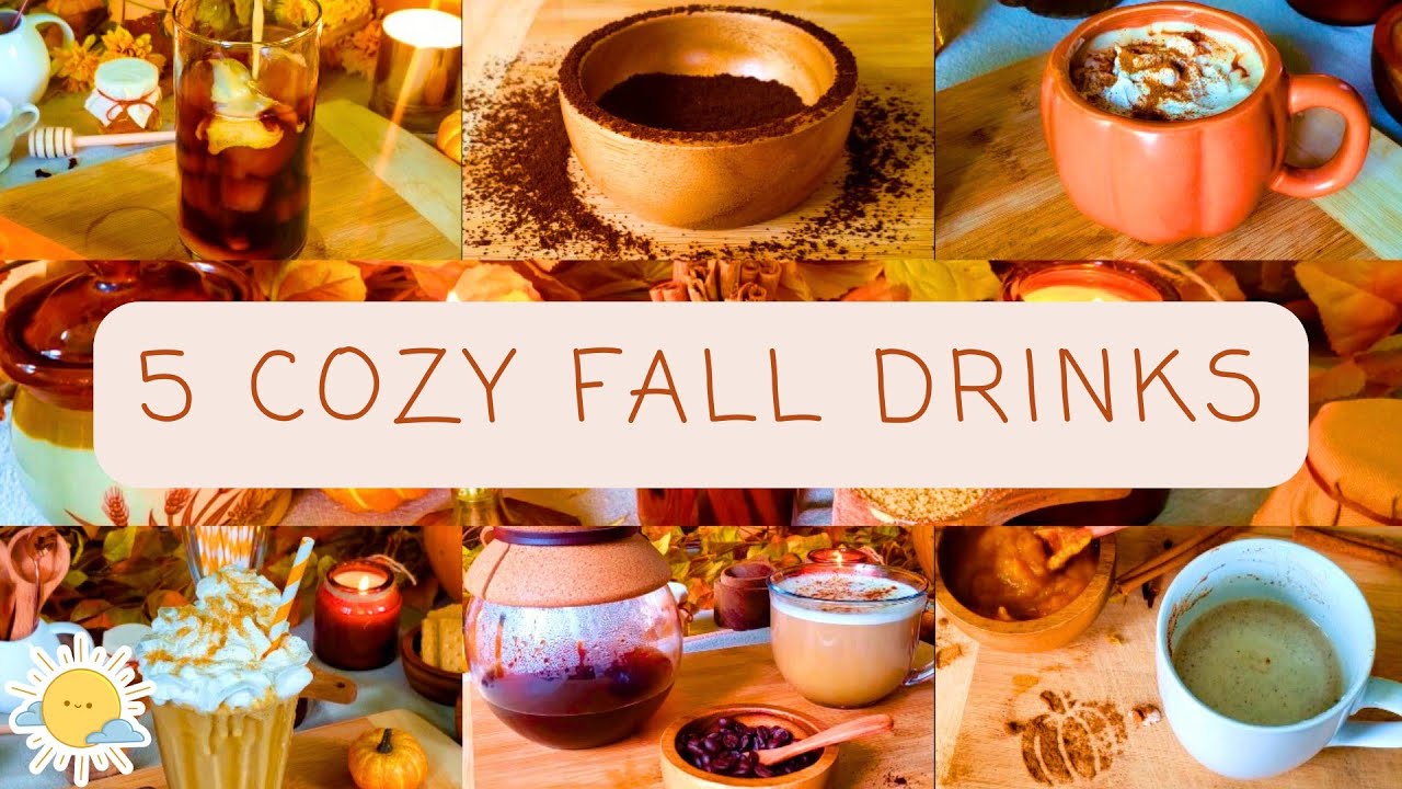 5 COZY FALL DRINK IDEAS| pumpkin pie milkshake, hot chocolate, cold brew, spice latte, chai ☕🍂🍁🎃