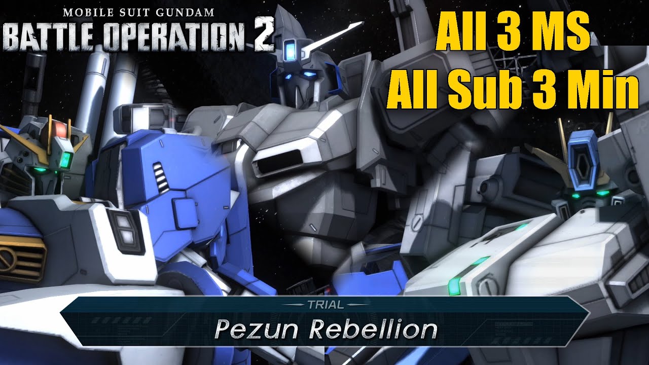 Battle Simulator: Pezun Rebellion All 3 MS Runs Sub 3 Minutes - Gundam Battle Operation 2