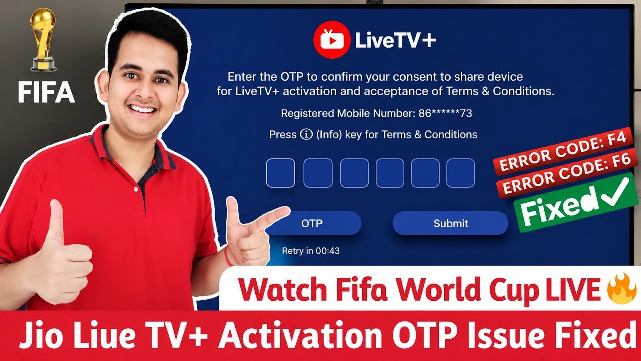 Jio LiveTV+ OTP Problem Solved! 😱 How to Watch the FIFA World Cup 2026 for Free? Live TV+ Activat...
