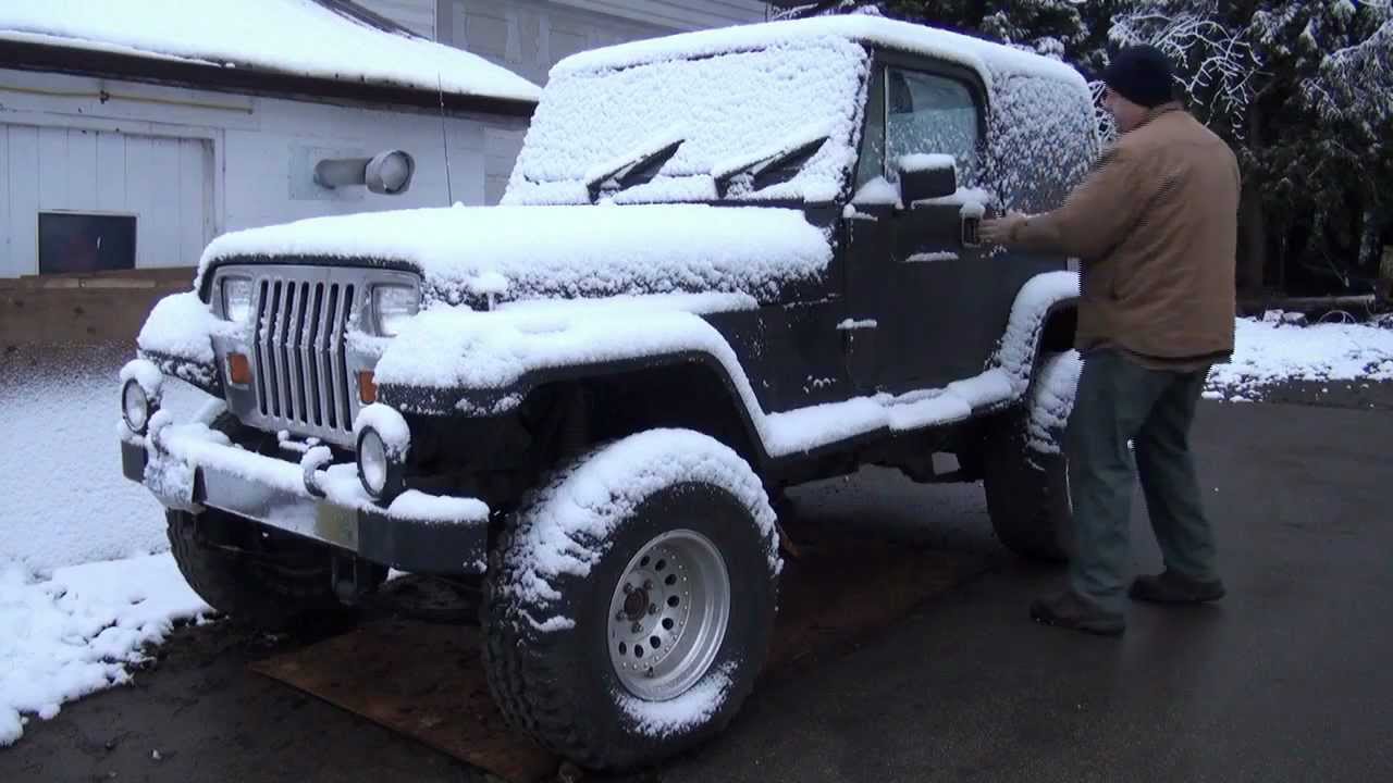 sweepin the roads and grimey jeep cold start