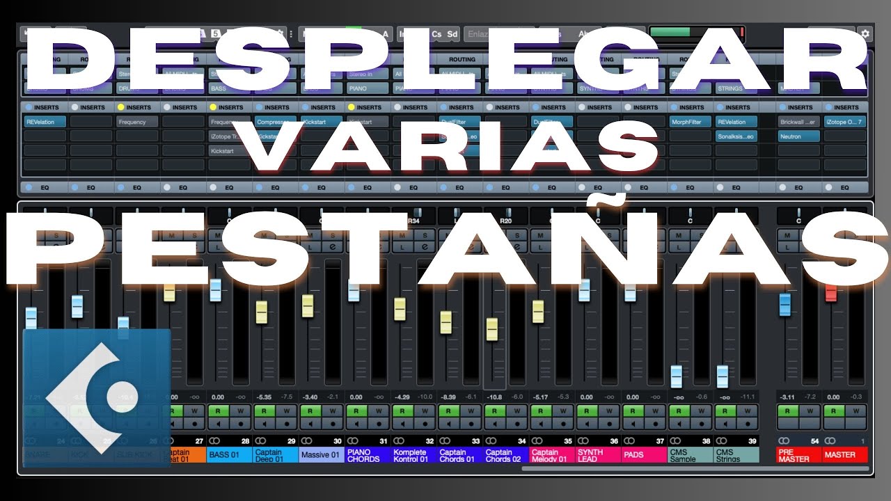 Como DESPLEGAR PESTAÑAS Y PLUGINS simultáneamente en CUBASE con un solo CLIC