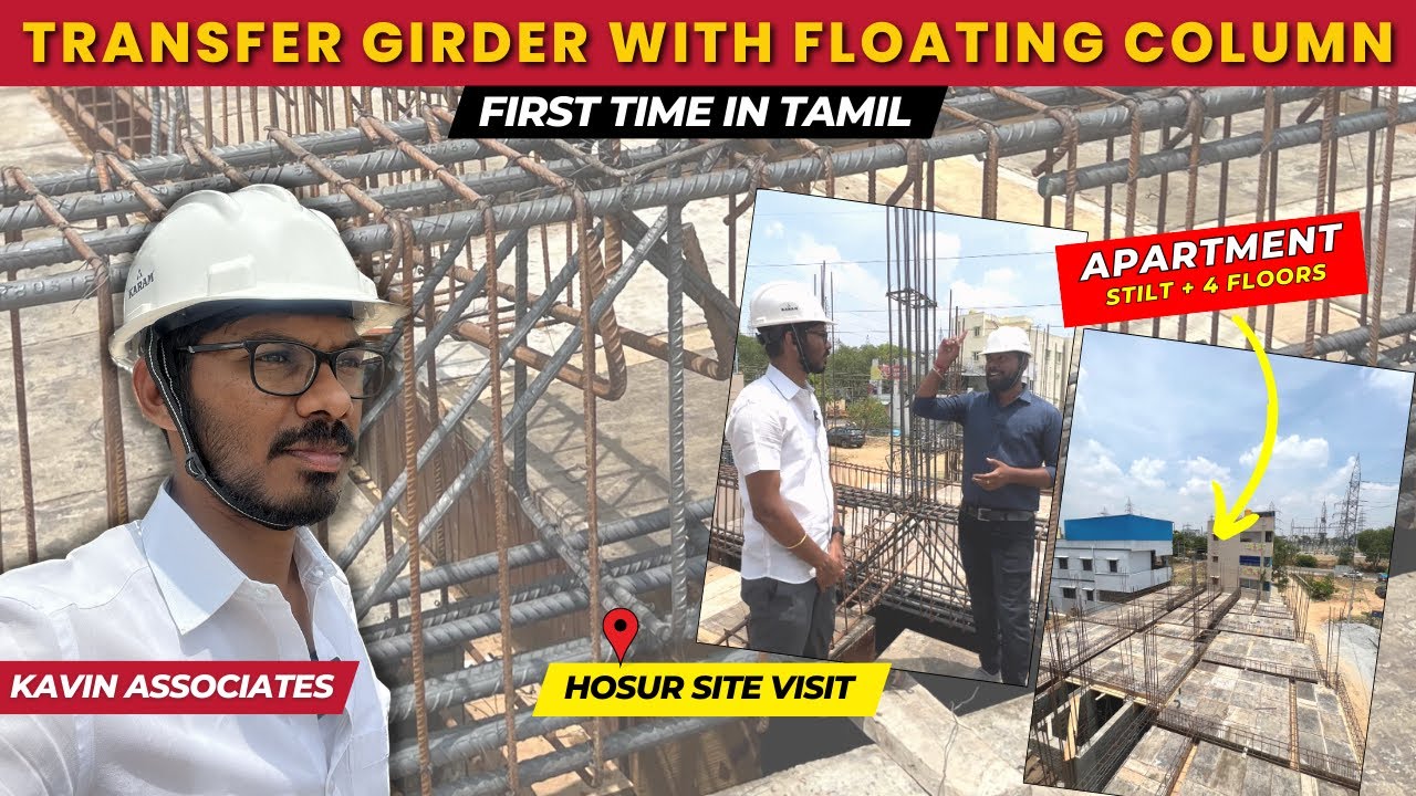 Transfer Girder with Floating Column 🔥 | Reinforcement Checking at Site | Hosur | Kavin Associates