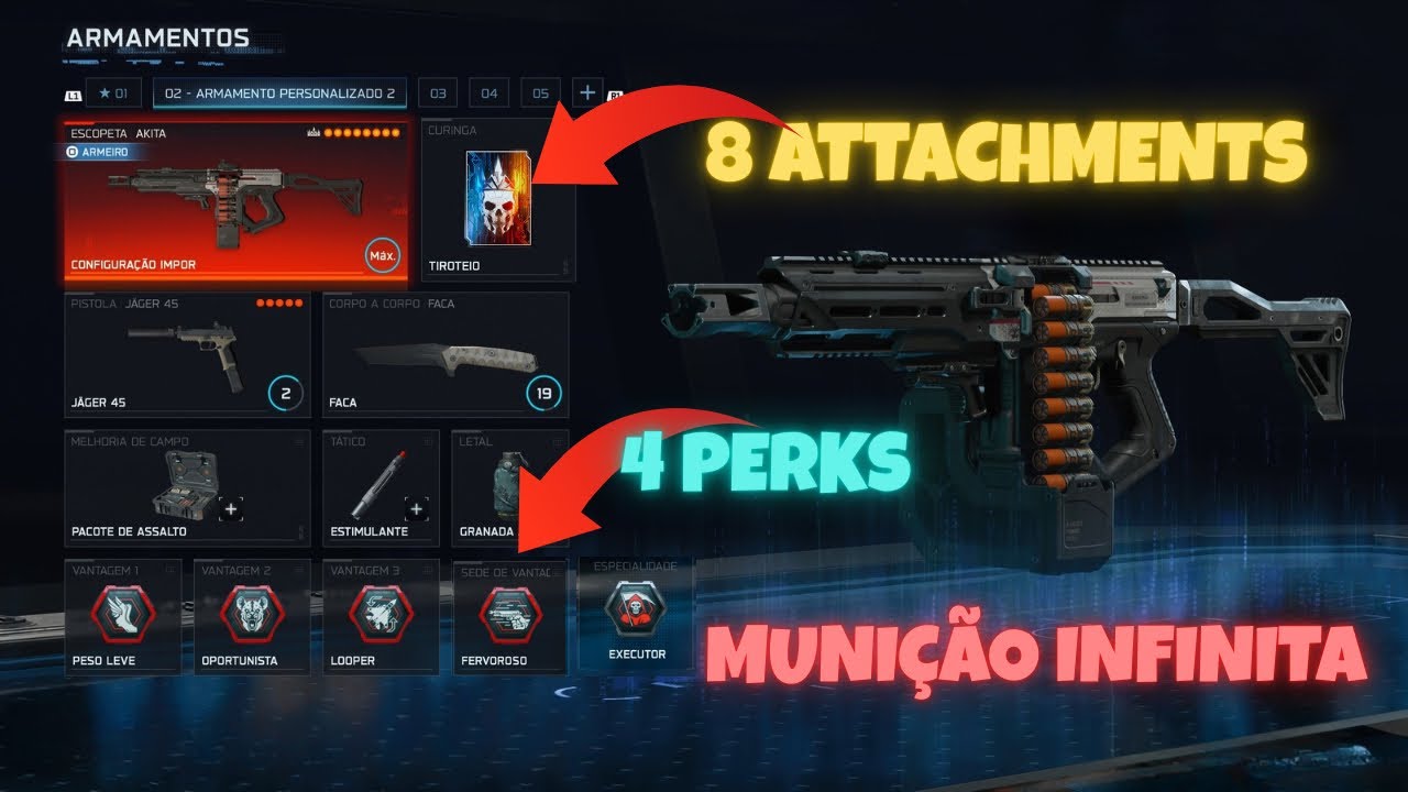 AKITA COM MUNIÇÃO INFINITA + 4 PERKS + 8 ACESSÓRIOS NO BLACK OPS 7 #bo7 #blackops7 #multiplayer 