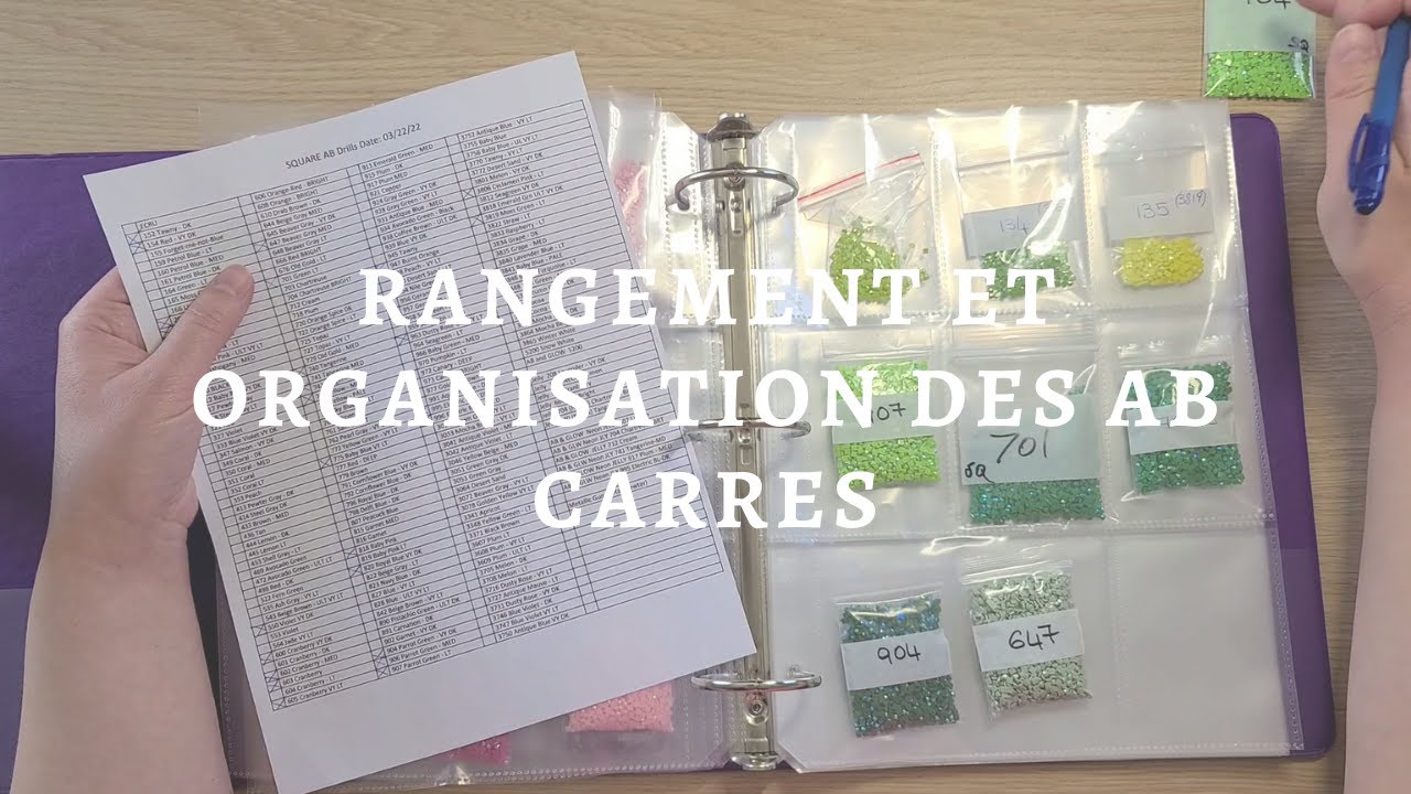 Diamond painting - Rangement et organisation des AB carrés