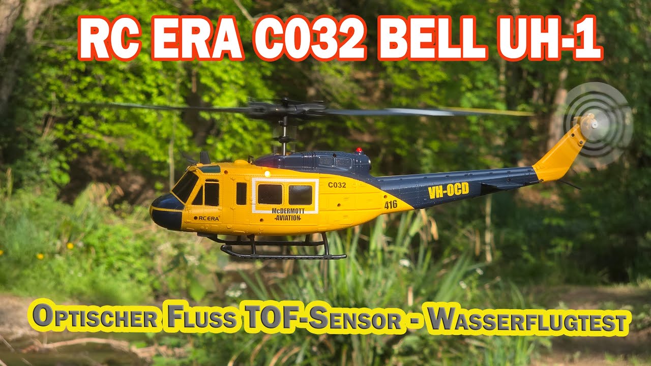 Top RC ERA C032 UH-1 Huey fliegen wir über Wasser und testen den TOF Lidar Sensor auf seine Reaktion