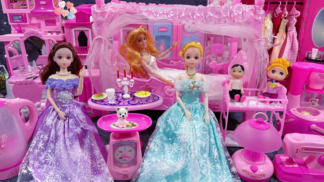 13 Minutes Satisfying with Unboxing Barbie Princess Bedroom & Wardrobe Playset ASMR I Review Toys