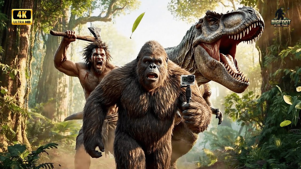 Bigfoot Time Travel Vlog: Bigfoot Vs T Rex.. Can Time Machine save me?