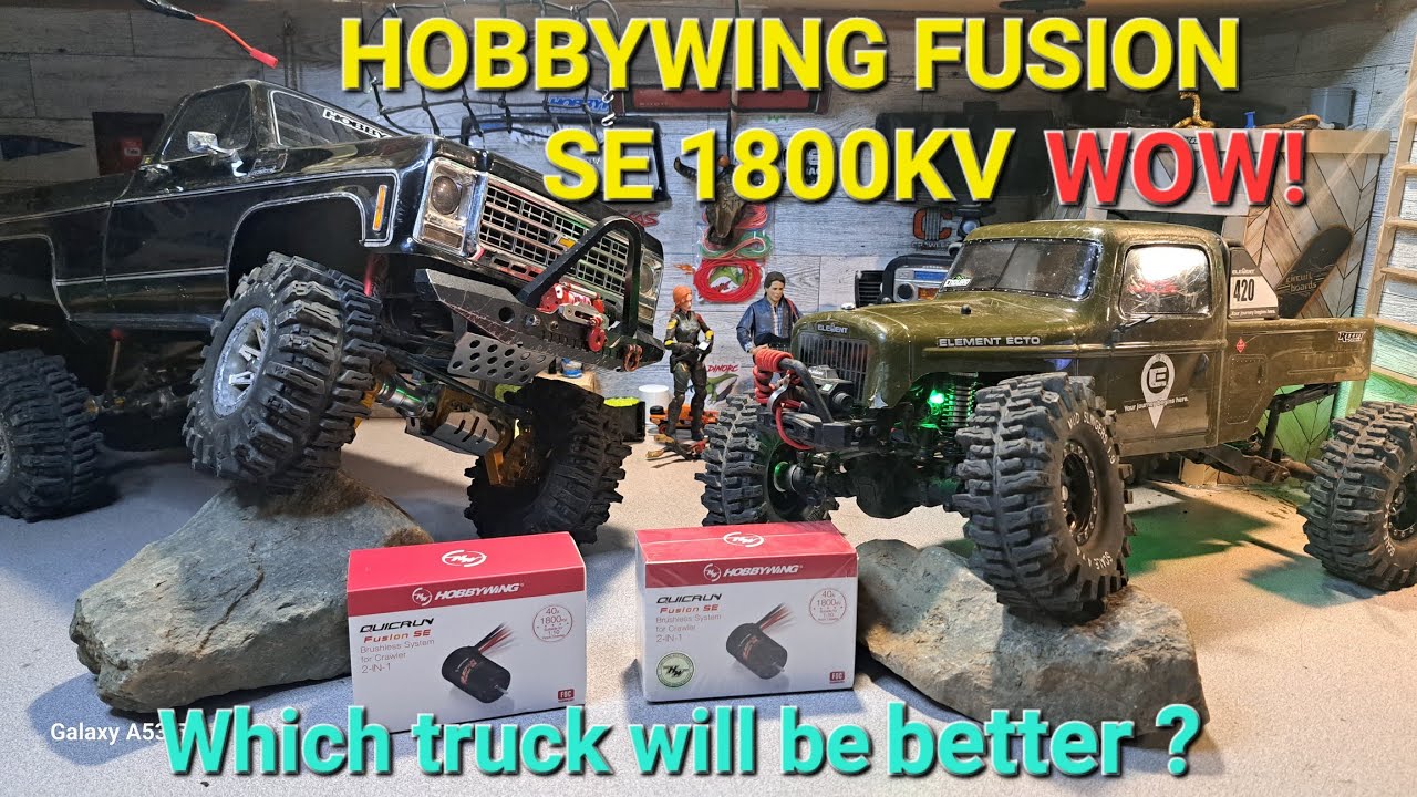 TRX4 HIGH TRAIL & ELEMENT ECTO Both with Hobbywing fusion SE 1800kv  TESTING