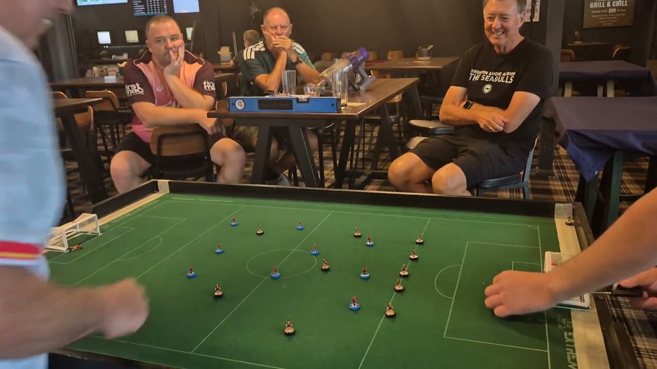 Brisbane subbuteo club March 2026 wooden spoon match.