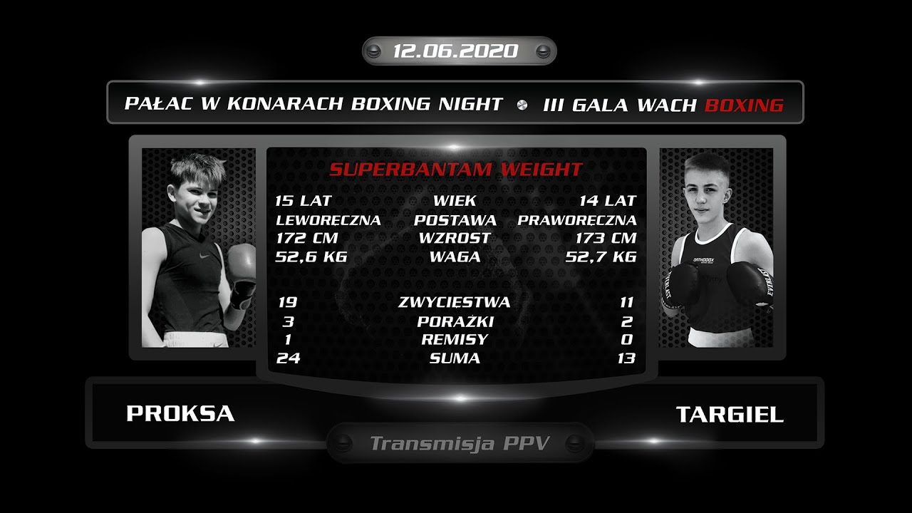 Jakub Targiel vs Artur Proksa III Gala Wach Boxing - Pałac w Konarach Boxing Night