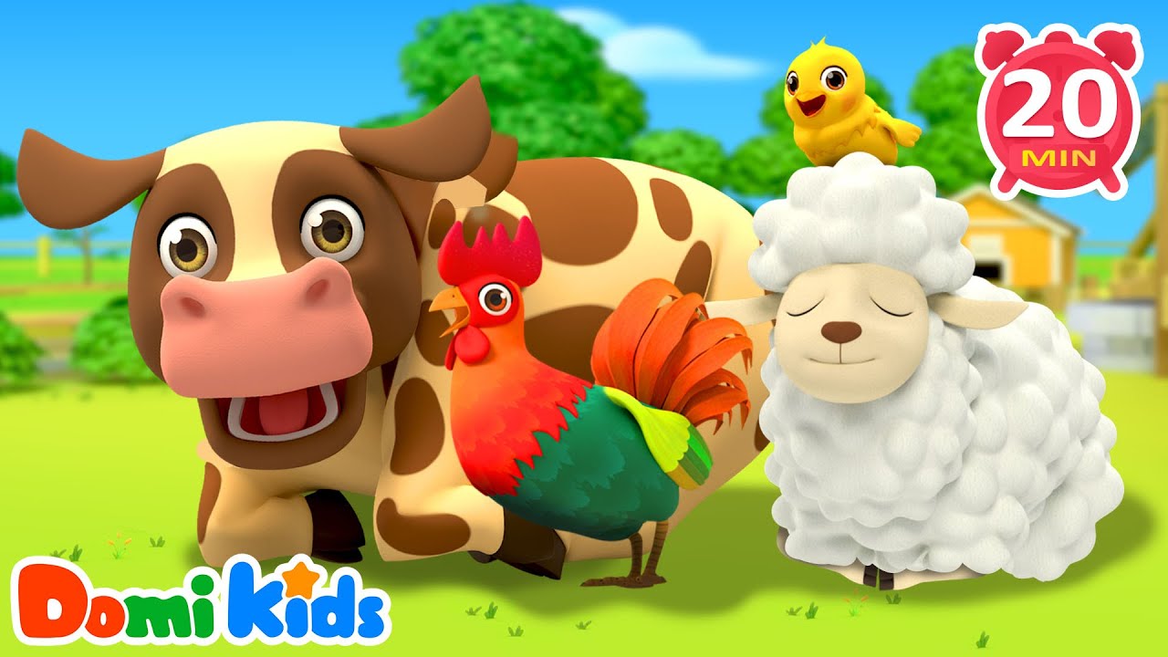 Old MacDonald Song Sing-Along🎵| Farm Animals & Nursery Rhymes | Domi Kids Animal Party