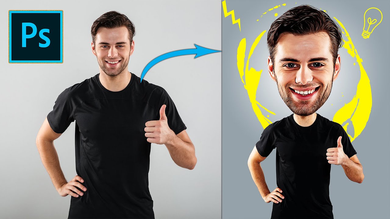 How to create Cartoon Caricature effect in Photoshop cc - 2020 - Basic for Beginners