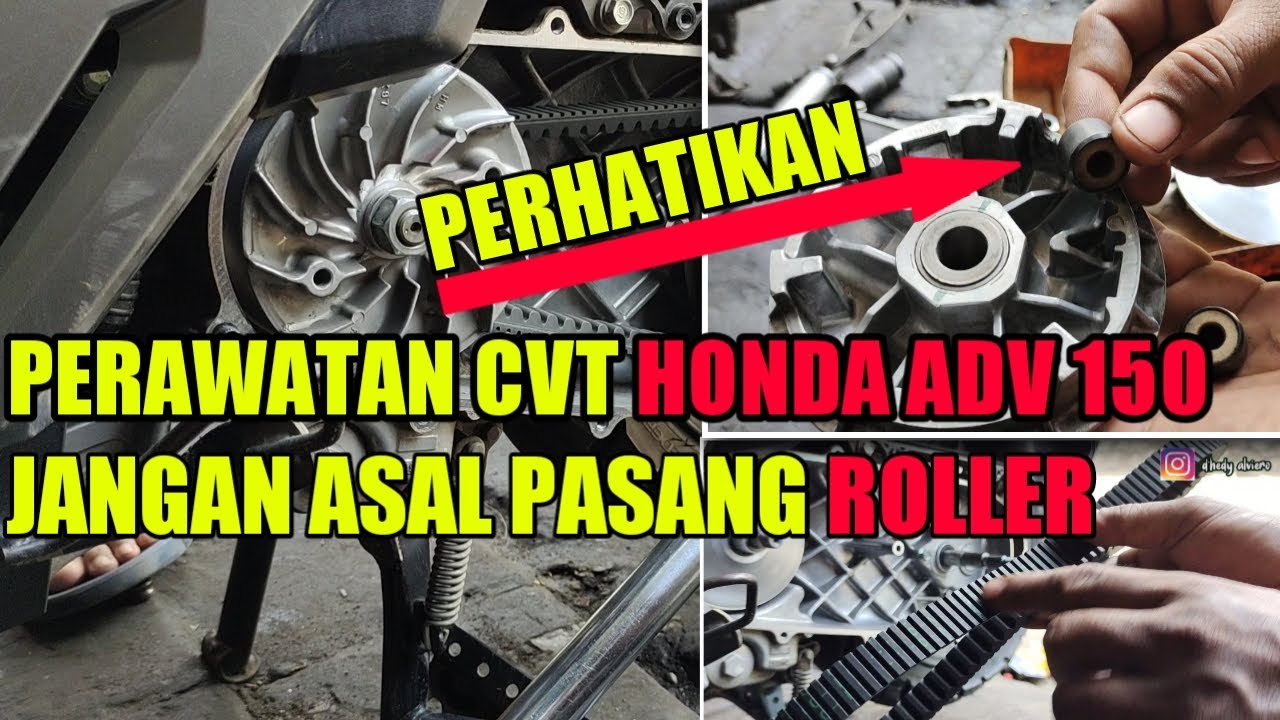 PERAWATAN CVT HONDA ADV DAN CARA BONGKAR PASANG ROLLER DAN V-BELT | HONDA ADV 150 #dedimotor