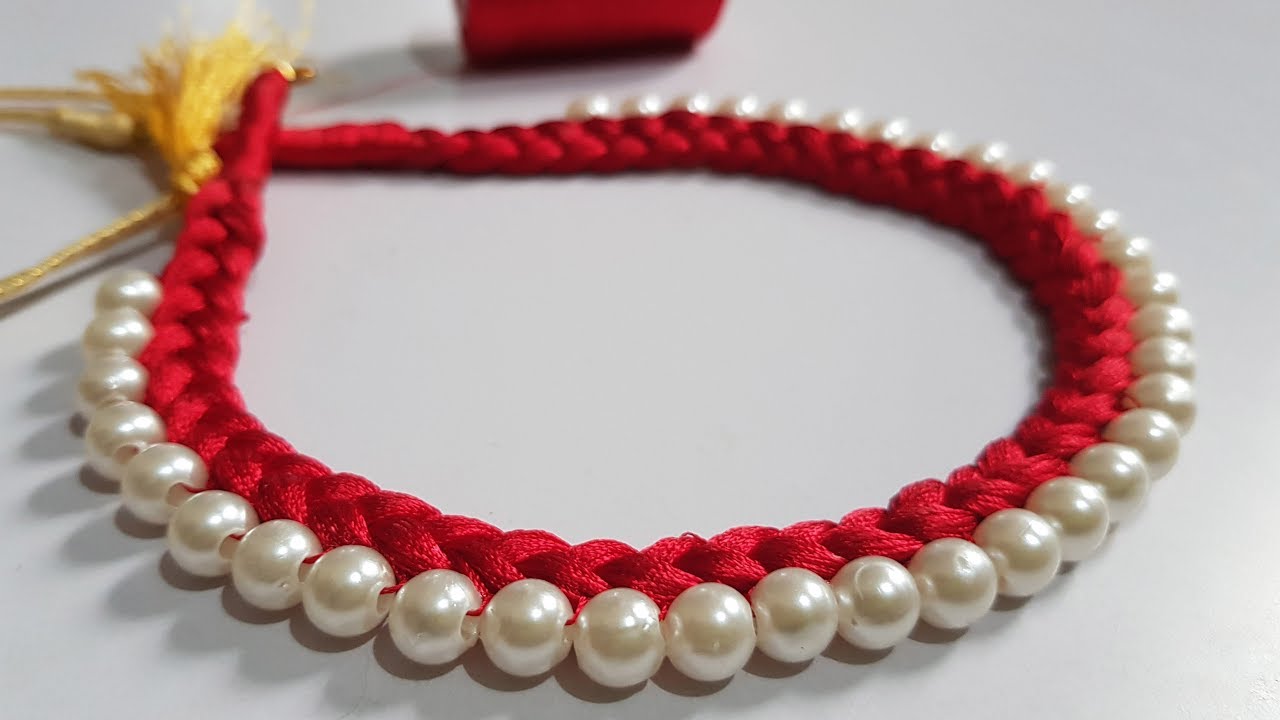 Beautiful Silk Thread & Pearl Necklace || DIY Handmade Necklace