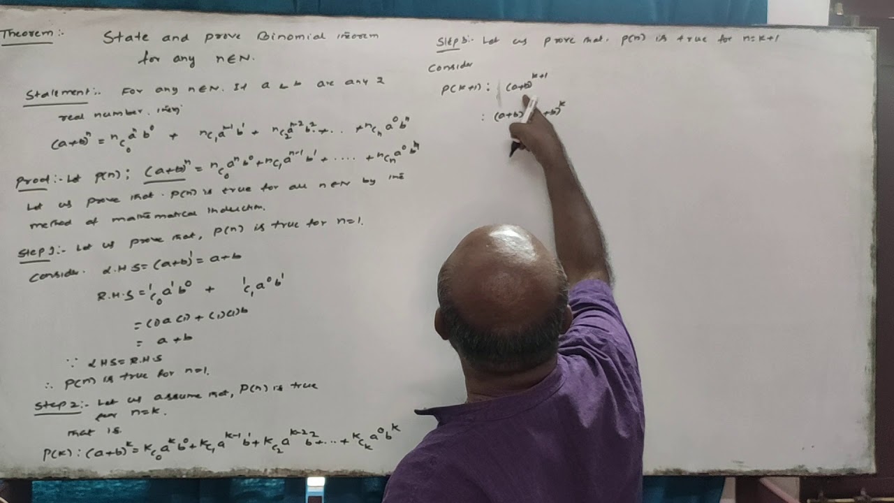 (08) Stetement & proof of Binomial Theorem.