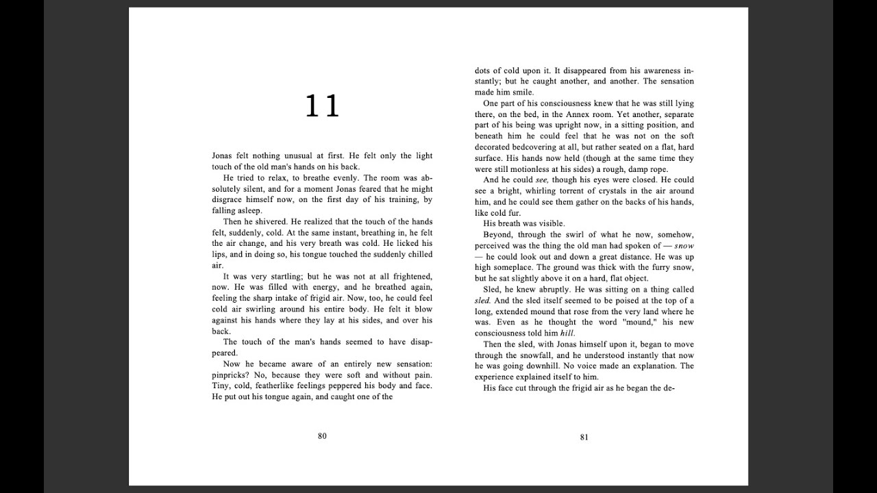 The Giver: Chapter 11 Read Aloud