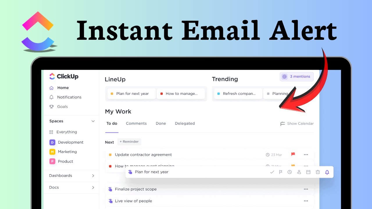 How to create a reminder in ClickUp (Instant Notification)