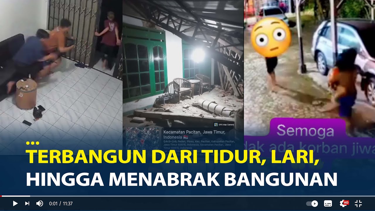Detik Detik Gempa M 6,4 Pacitan, Warga Terbangun dari Tidur, Lari, hingga Menabrak Bangunan