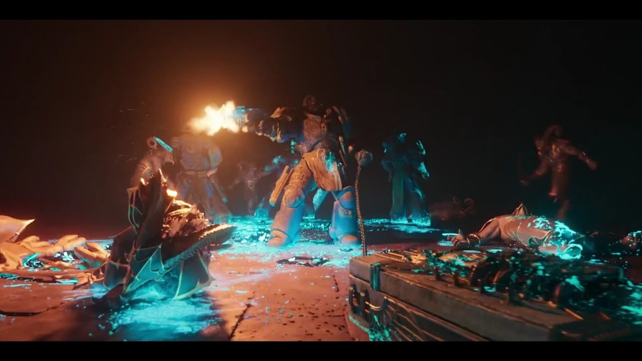Ultramarine squad elaminate Tzaangors | animation moment | secret level | warhammer 40k