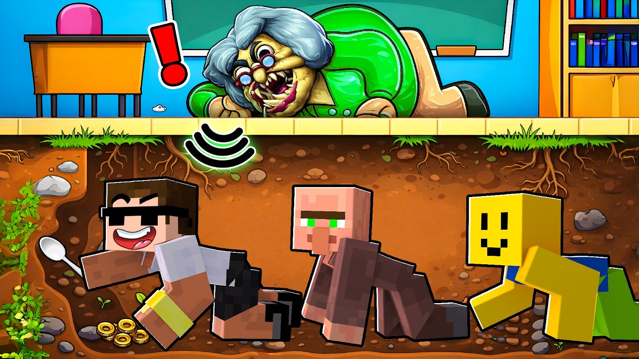 Escaping from Horror School in Roblox.