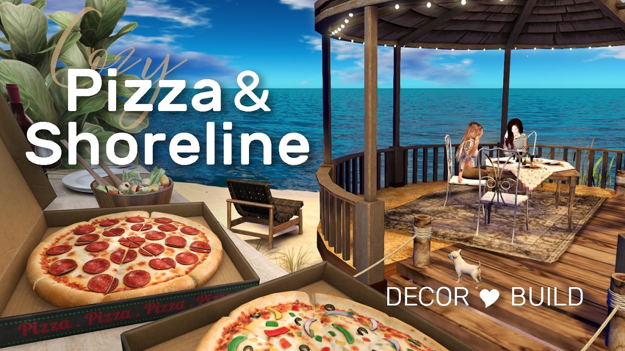 🍕Pizza Lunch by the Shoreline | Decorating in Second Life