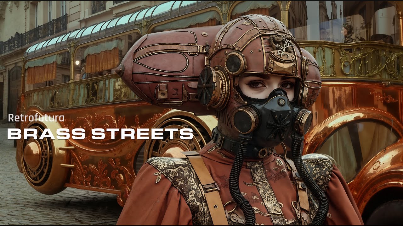 The Brass Streets: Roaring Steampunk City Vehicles | AI 4K &mdash;  Retrofutura