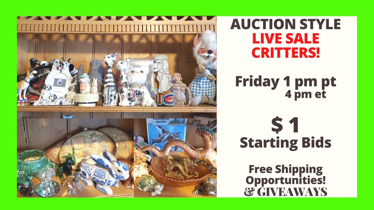 Vintage Variety Critter Themed LIVE SALE Auction Style $1 Starting Bids