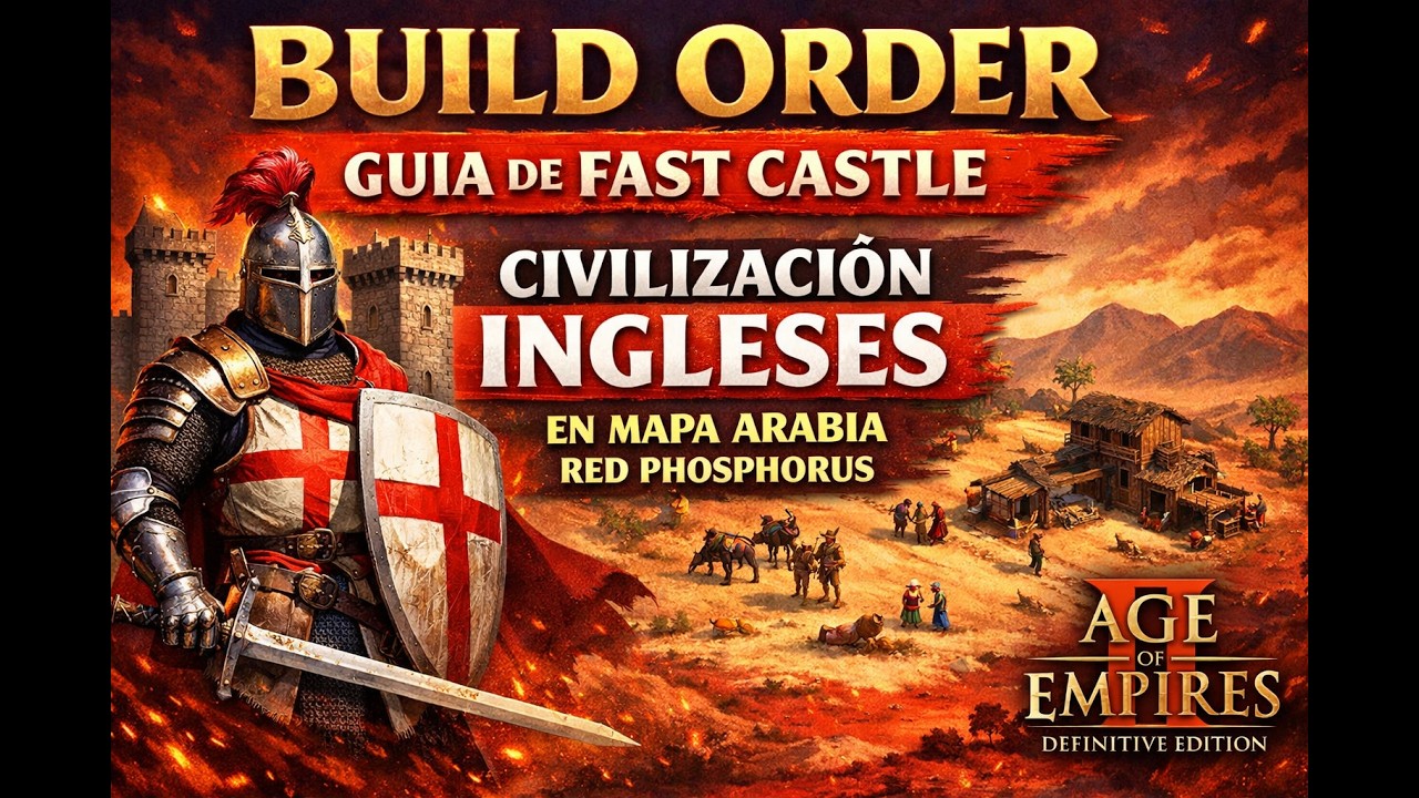 Age Of Empires 2 Build Order Guia de Fast Castle Civilizacion Ingleses en Mapa Arabia Red Phosphorus