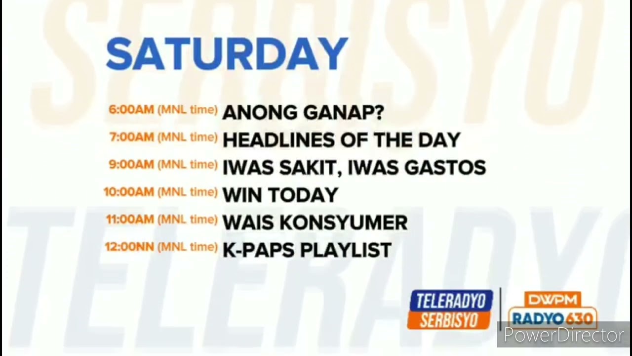 Teleradyo Serbisyo DWPM Radyo 360 Weekdays Weekend Schedue 2023