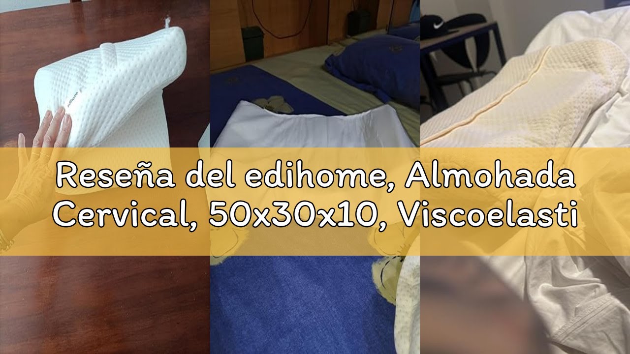 Reseña del edihome, Almohada Cervical, 50x30x10, Viscoelastica, Memory Foam, con Doble Funda de Algo