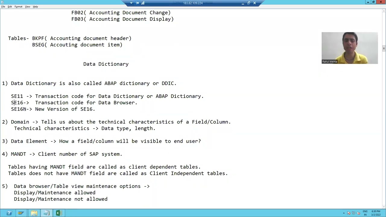 6 - ABAP Dictionary - Header Table Creation Part3