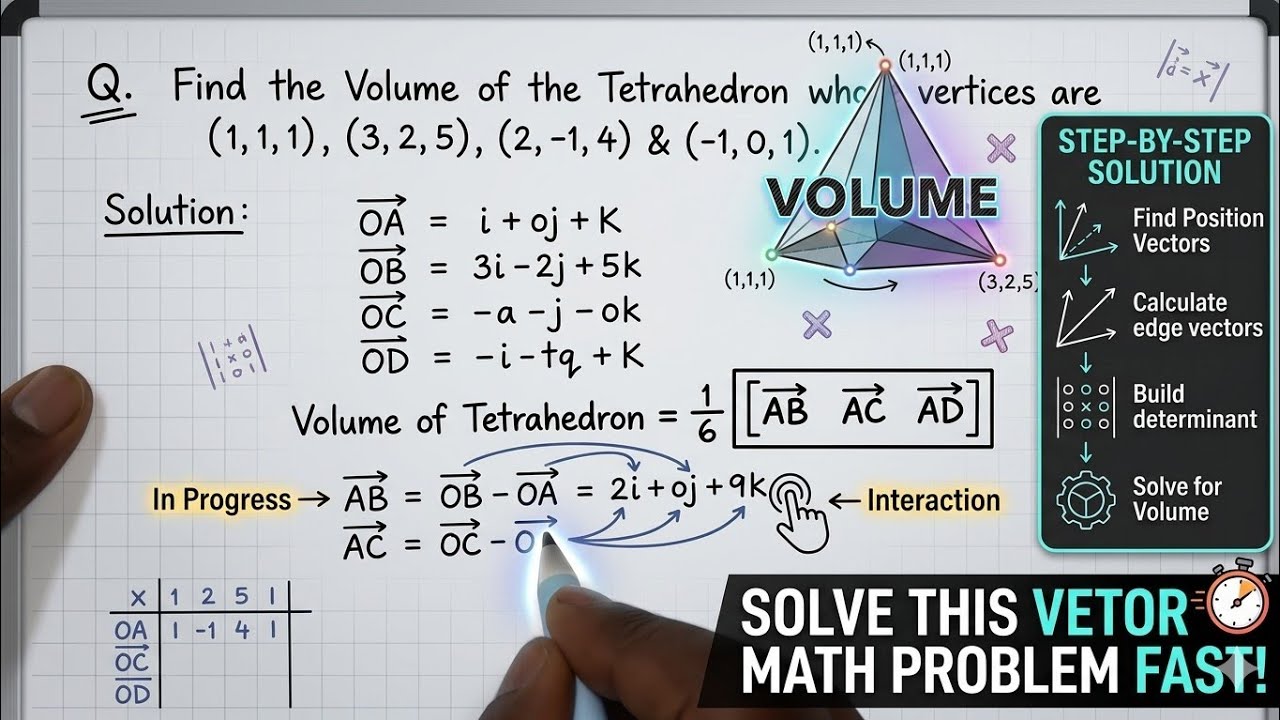 Volume of Tetrahedron | class 12th math | CBSE class 12th math state board exam math #maths