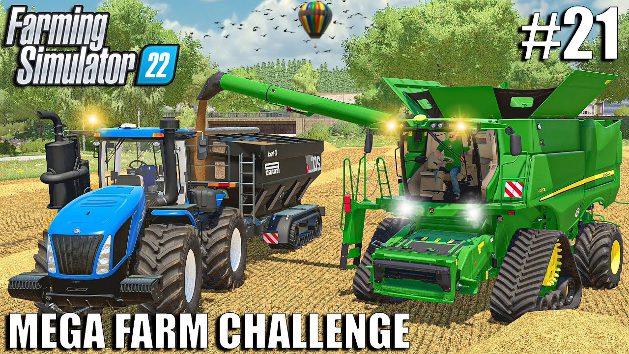 First BARLEY Harvest with the NEW JOHN DEERE s780 | MEGA FARM Challenge | Farming Simulator 22