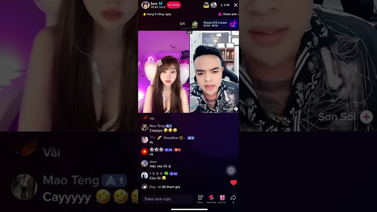 Sơn S&oacute;i V&agrave; Sam Chửi Nhau Thẳng Mặt Tr&ecirc;n Live Tiktok😅