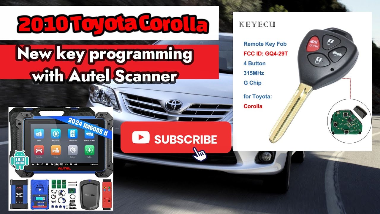 Как запрограммировать все потерянные ключи Toyota Corolla с помощью Autel IM608