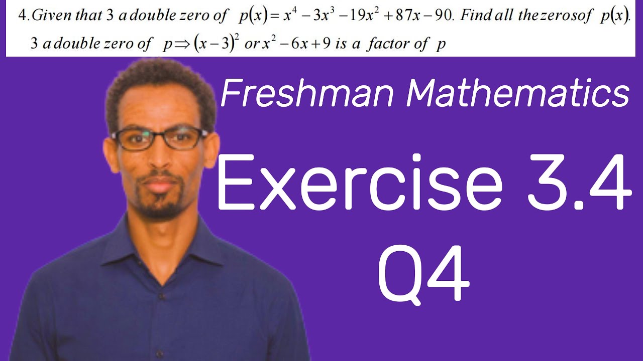 Freshman Mathematics Exercise 3.4 Question 4