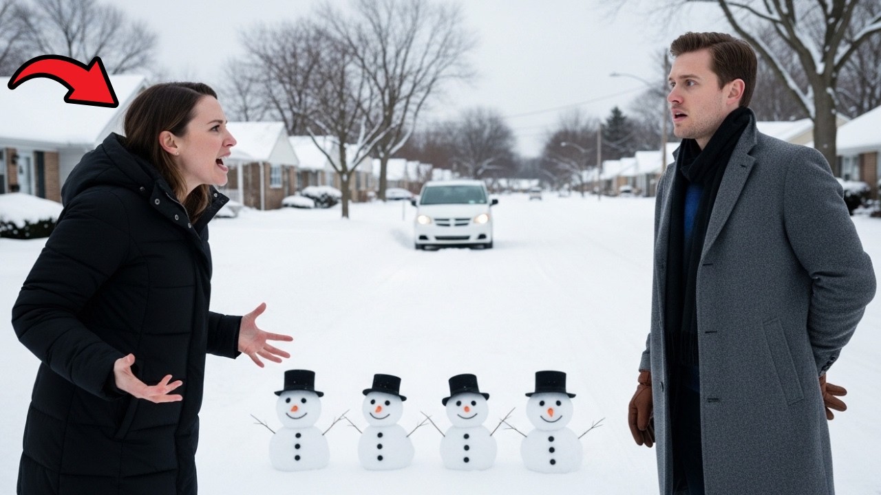 HOA Karen Screamed About My Snowman Army, Panicked When She Realized They're on Her Illegall Lot