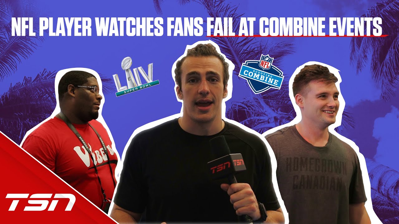 NFL PLAYER WATCHES FANS FAIL AT COMBINE EVENTS