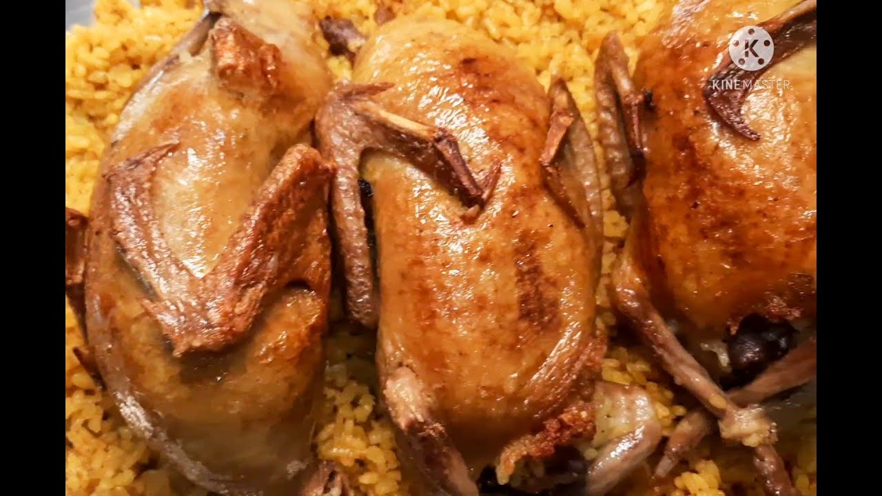 طريقة عمل الحمام المحشى أرز احلى من المحلات